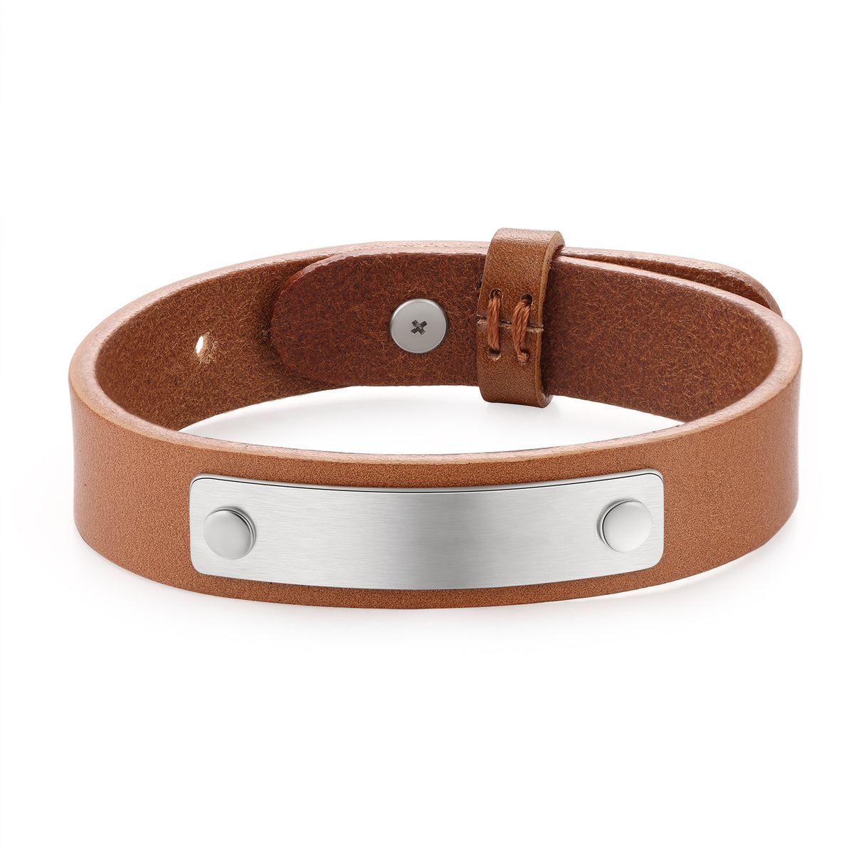 Men's Vintage Leather Medical ID Bracelet