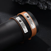 Men's Vintage Leather Medical ID Bracelet