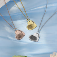 Personalized Fingerprint Heart Name Necklace