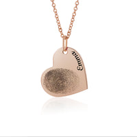 Personalized Fingerprint Heart Name Necklace