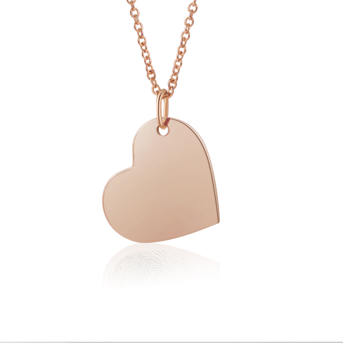 Personalized Fingerprint Heart Name Necklace