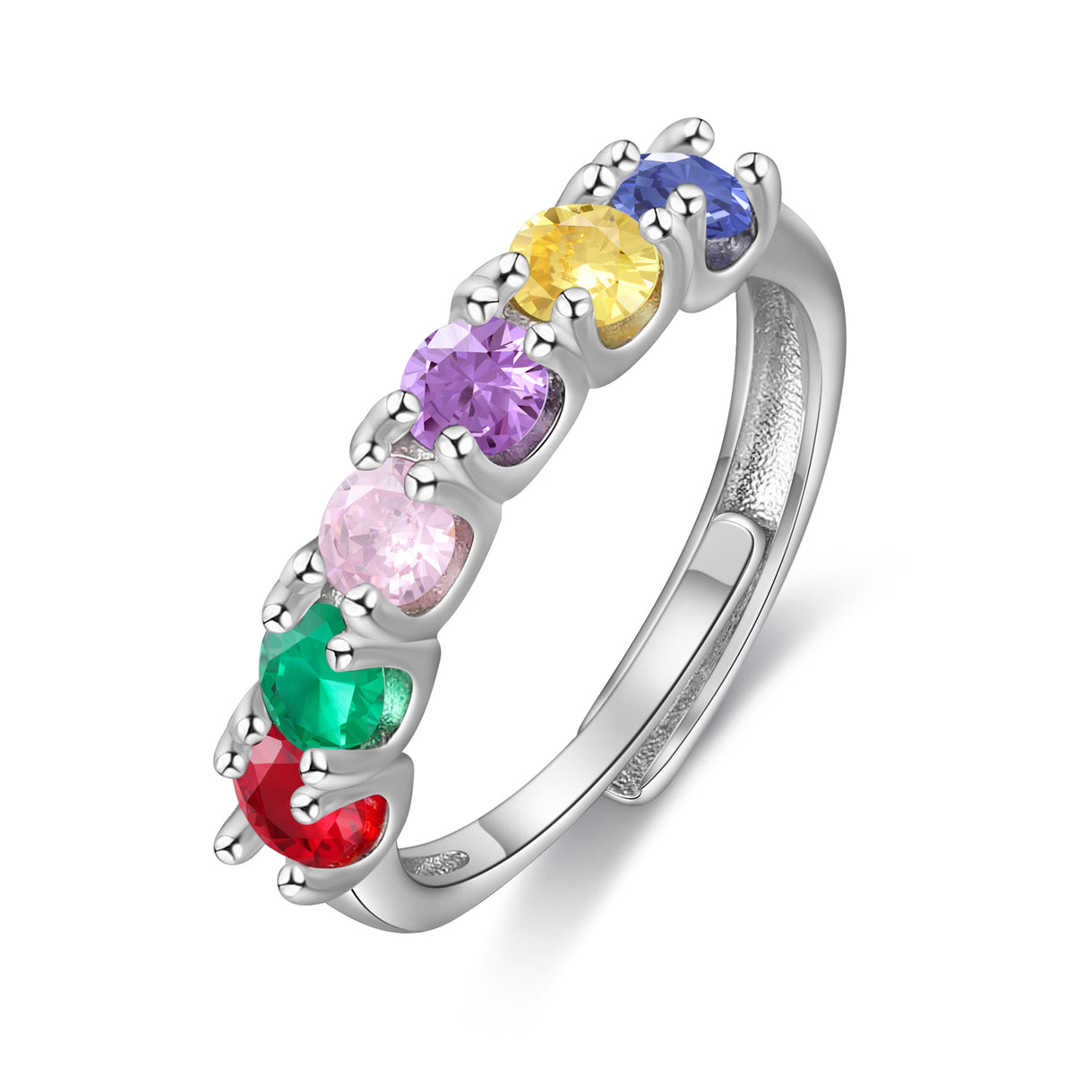Personalized Family Birthstone Band Ring