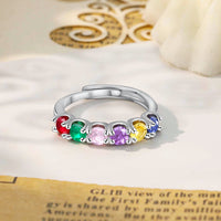 Personalized Family Birthstone Band Ring