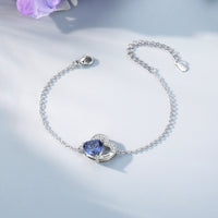 Personalized Birthstone Heart Charm Bracelet