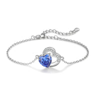 Personalized Birthstone Heart Charm Bracelet