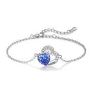 Personalized Birthstone Heart Charm Bracelet