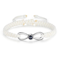 Infinity Photo Projection Braided Bracelet, White