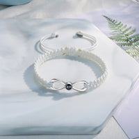 Infinity Photo Projection Braided Bracelet, White