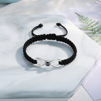 Infinity Photo Projection Braided Bracelet, Black