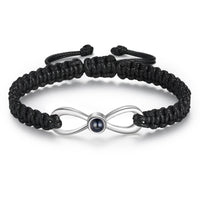 Infinity Photo Projection Braided Bracelet, Black