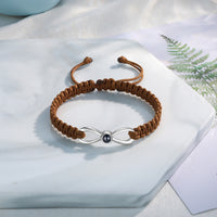 Infinity Photo Projection Braided Bracelet, Brown