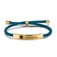 Personalized Rope Medical ID Bar Bracelet
