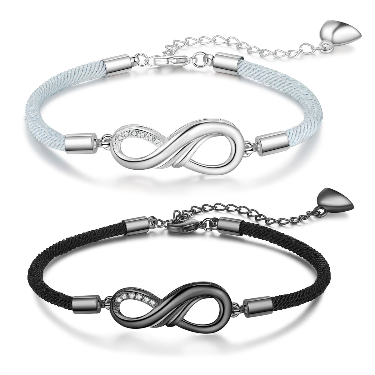 Personalized Infinity Couple Rope Bracelet Set