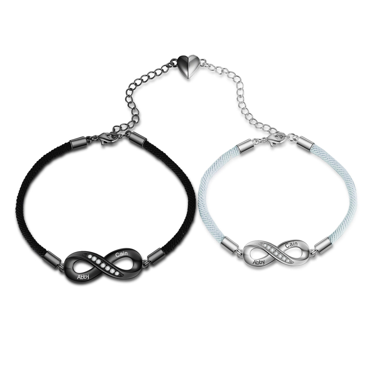 Personalized Sparkling Infinity Couple Bracelets