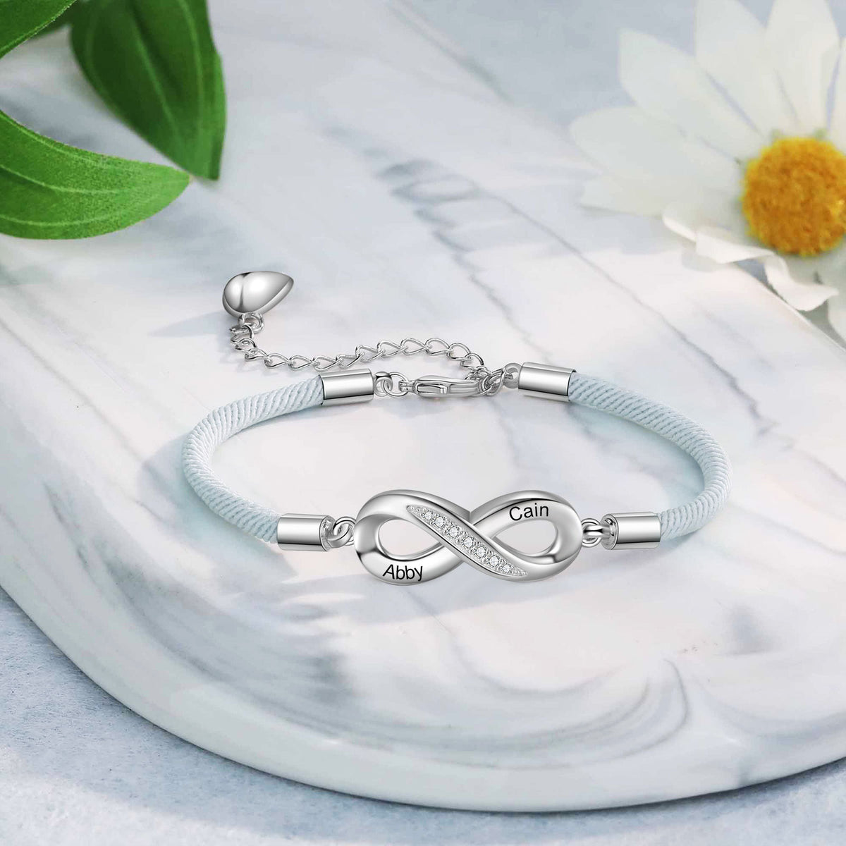 Personalized Sparkling Infinity Couple Bracelets