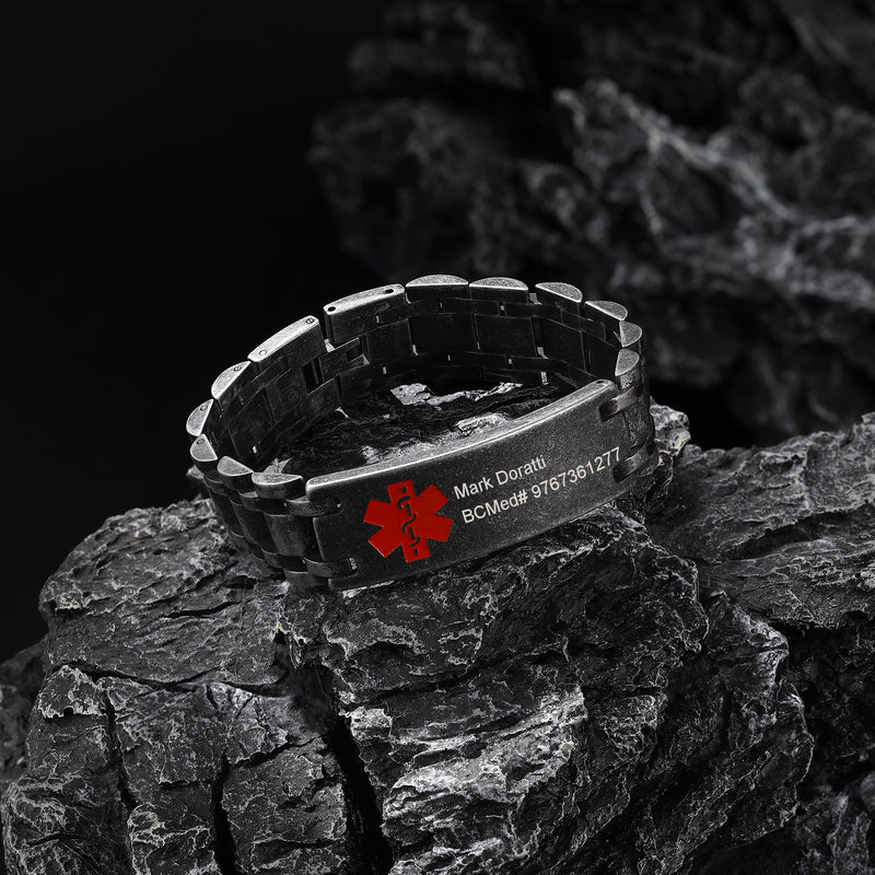 Men's Vintage Link Medical ID Bracelet
