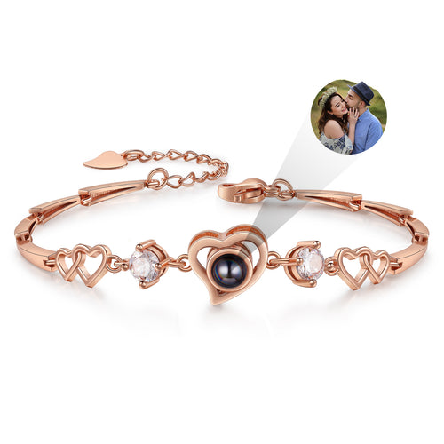 Rose or White Gold Photo Projection Bracelet