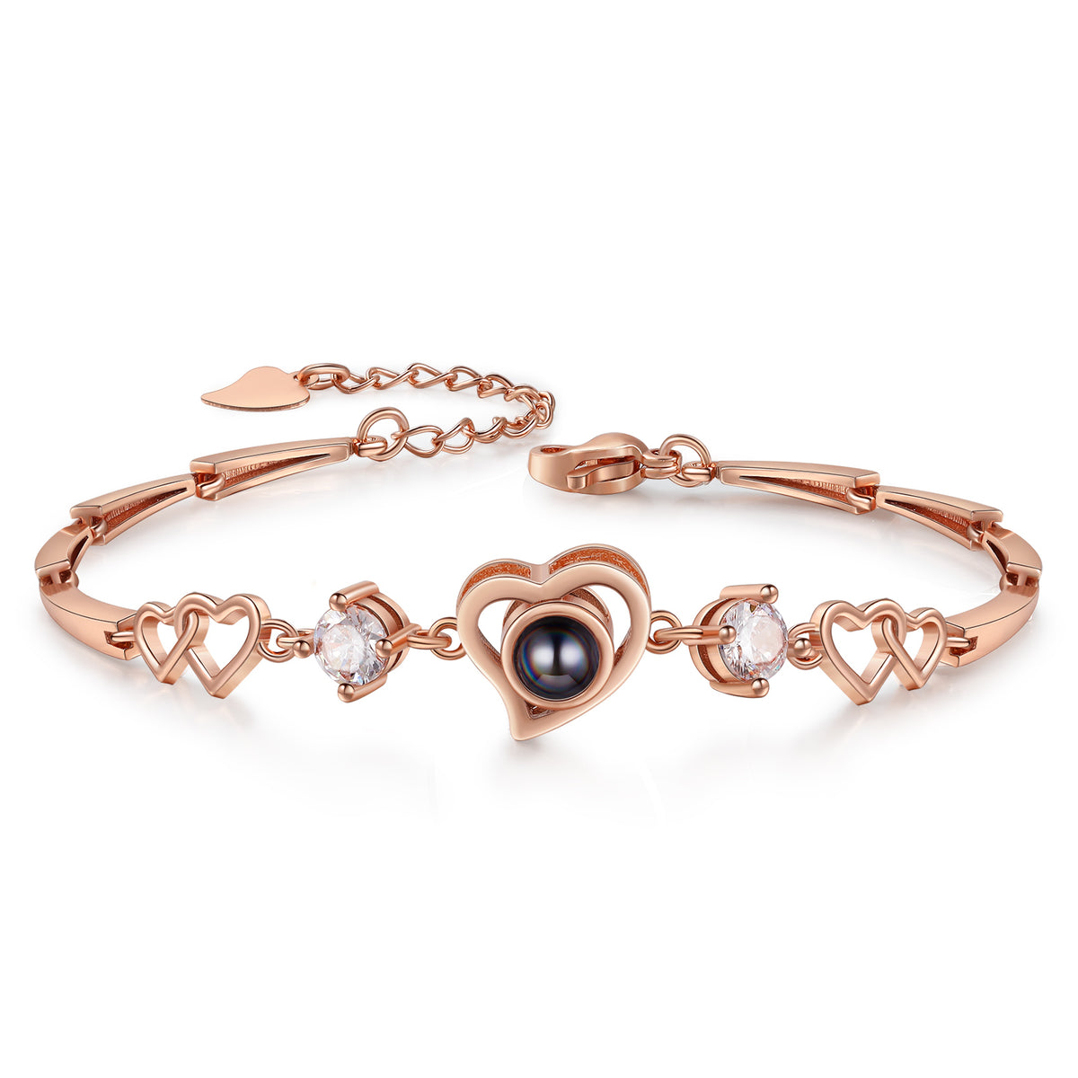 Rose or White Gold Photo Projection Bracelet