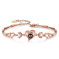 Rose or White Gold Photo Projection Bracelet