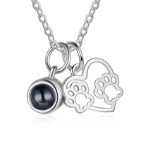 Paw Heart Photo Projection Necklace