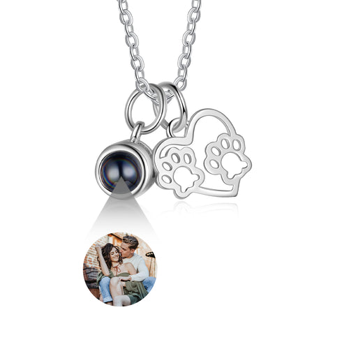 Paw Heart Photo Projection Necklace