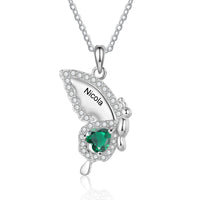 Custom Birthstone Butterfly Necklace
