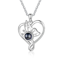 Butterfly Heart Photo Projection Necklace