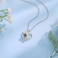Butterfly Heart Photo Projection Necklace