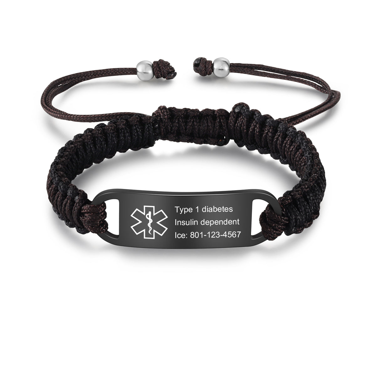 Personalized Braided Medical ID Bracelet