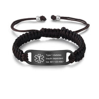 Personalized Braided Medical ID Bracelet
