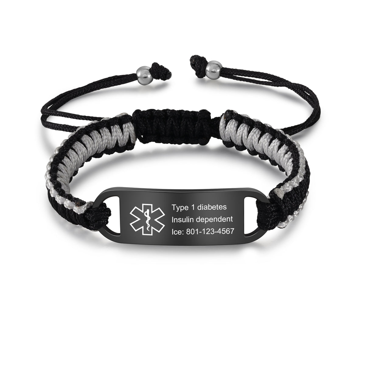 Personalized Braided Medical ID Bracelet