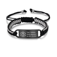 Personalized Braided Medical ID Bracelet