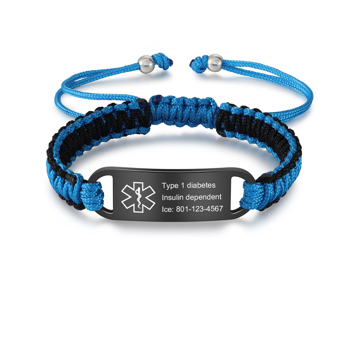 Personalized Braided Medical ID Bracelet