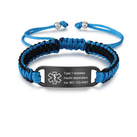 Personalized Braided Medical ID Bracelet