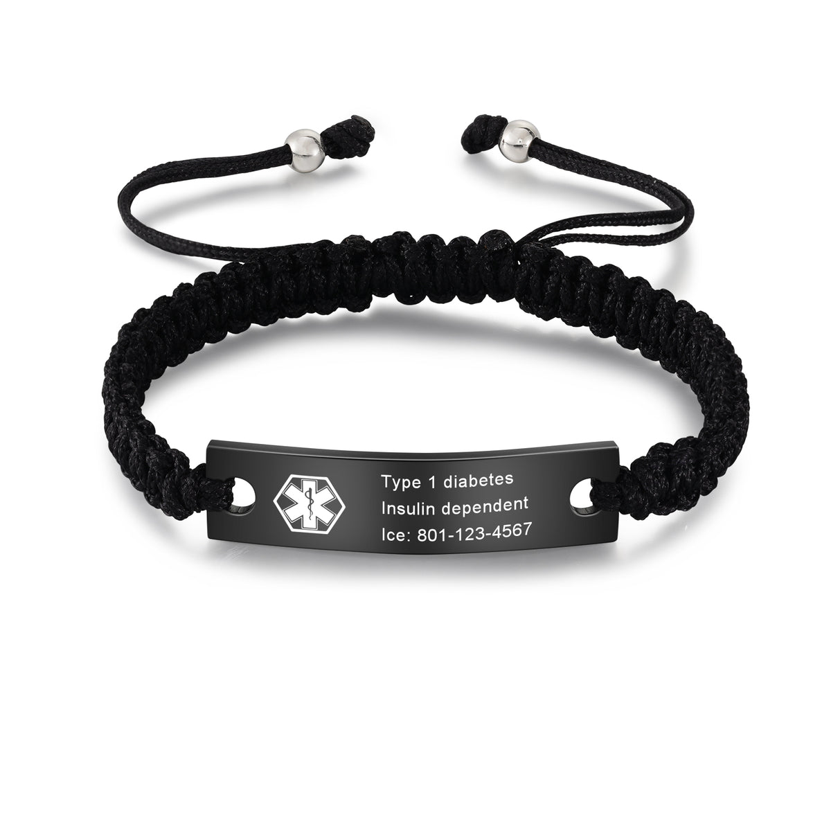 Personalized Braided Medical ID Bracelet