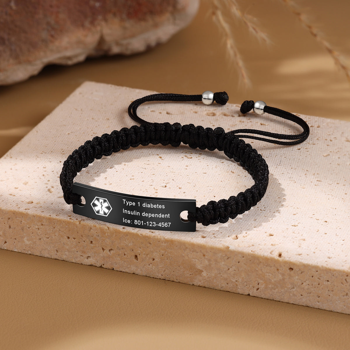 Personalized Braided Medical ID Bracelet
