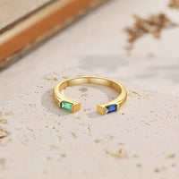 Personalized Open Two Birthstone Ring