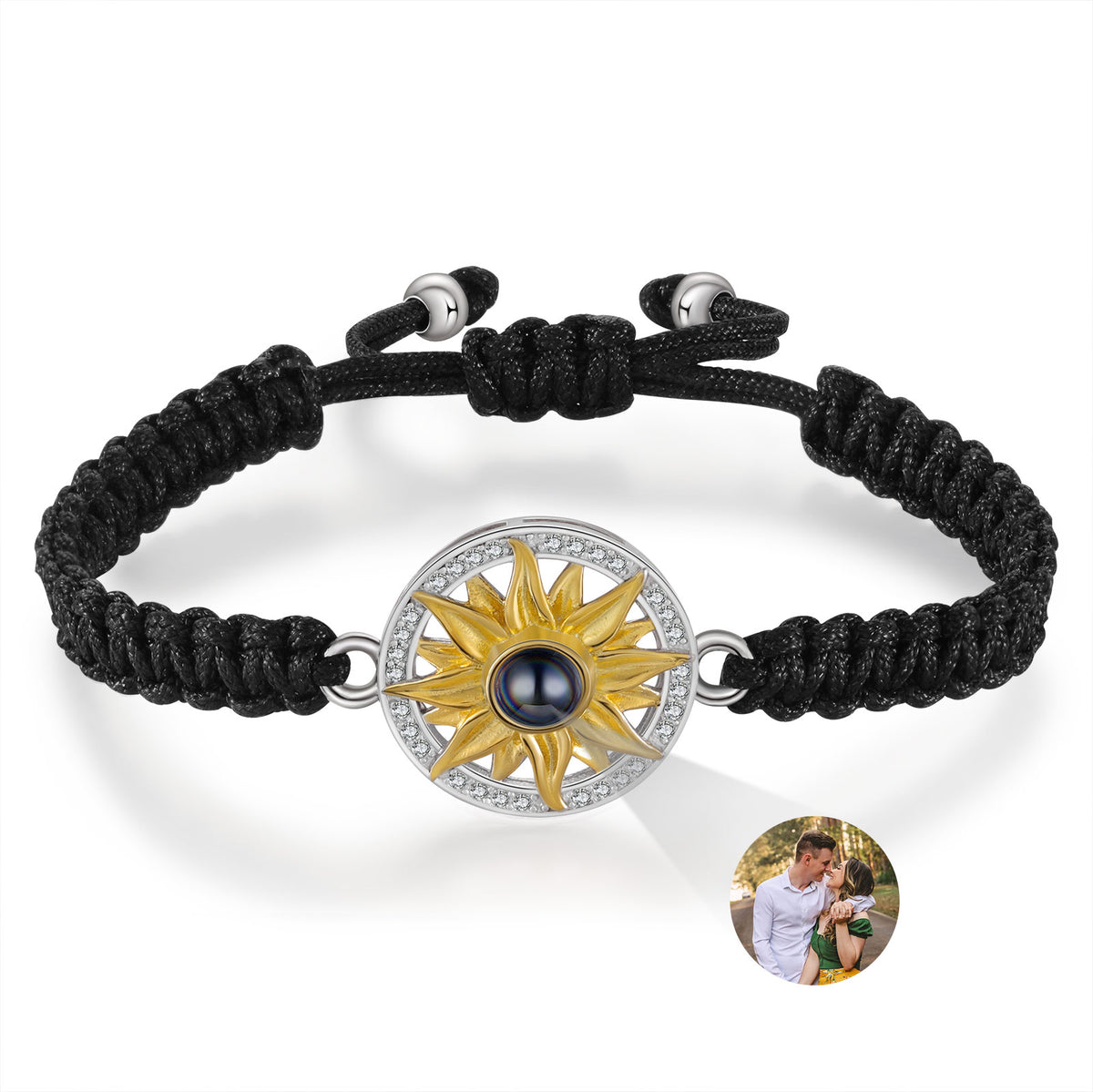 Sunflower Photo Projection Braided Bracelet