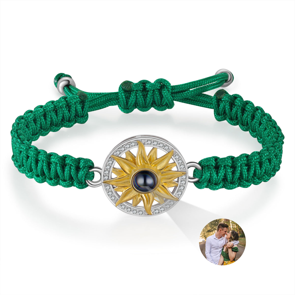 Sunflower Photo Projection Braided Bracelet