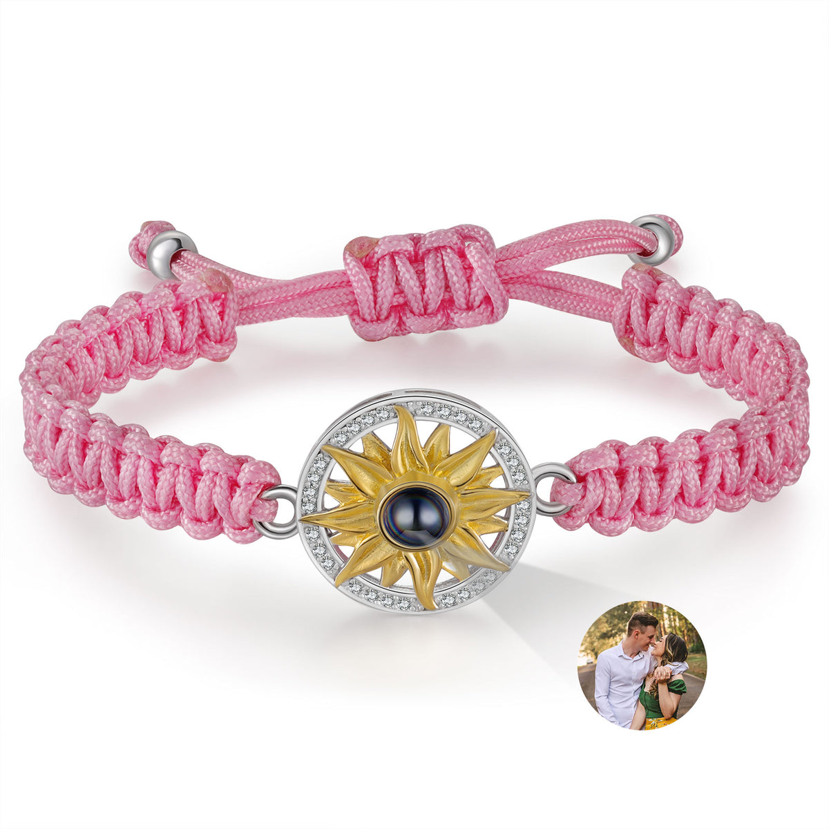 Sunflower Photo Projection Braided Bracelet
