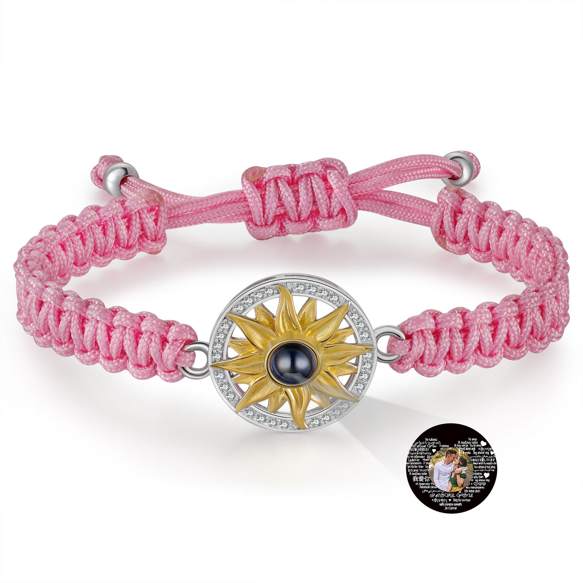 Sunflower Photo Projection Braided Bracelet