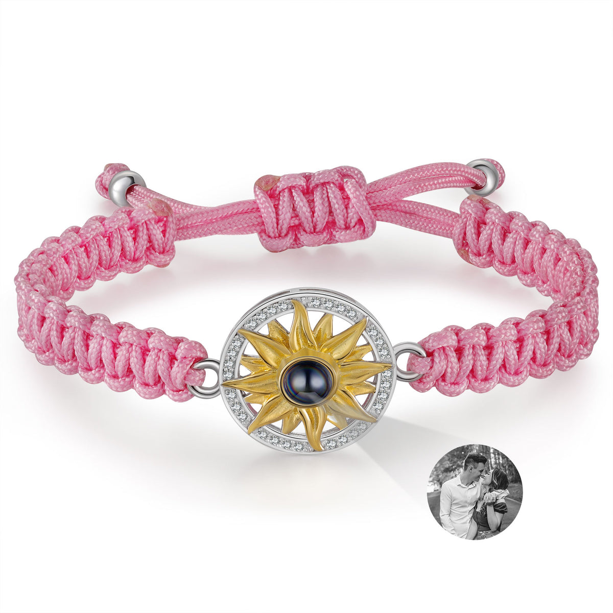 Sunflower Photo Projection Braided Bracelet