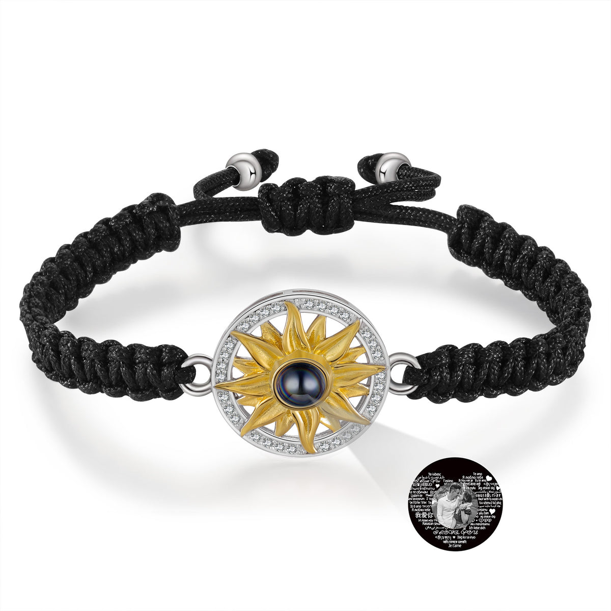 Sunflower Photo Projection Braided Bracelet