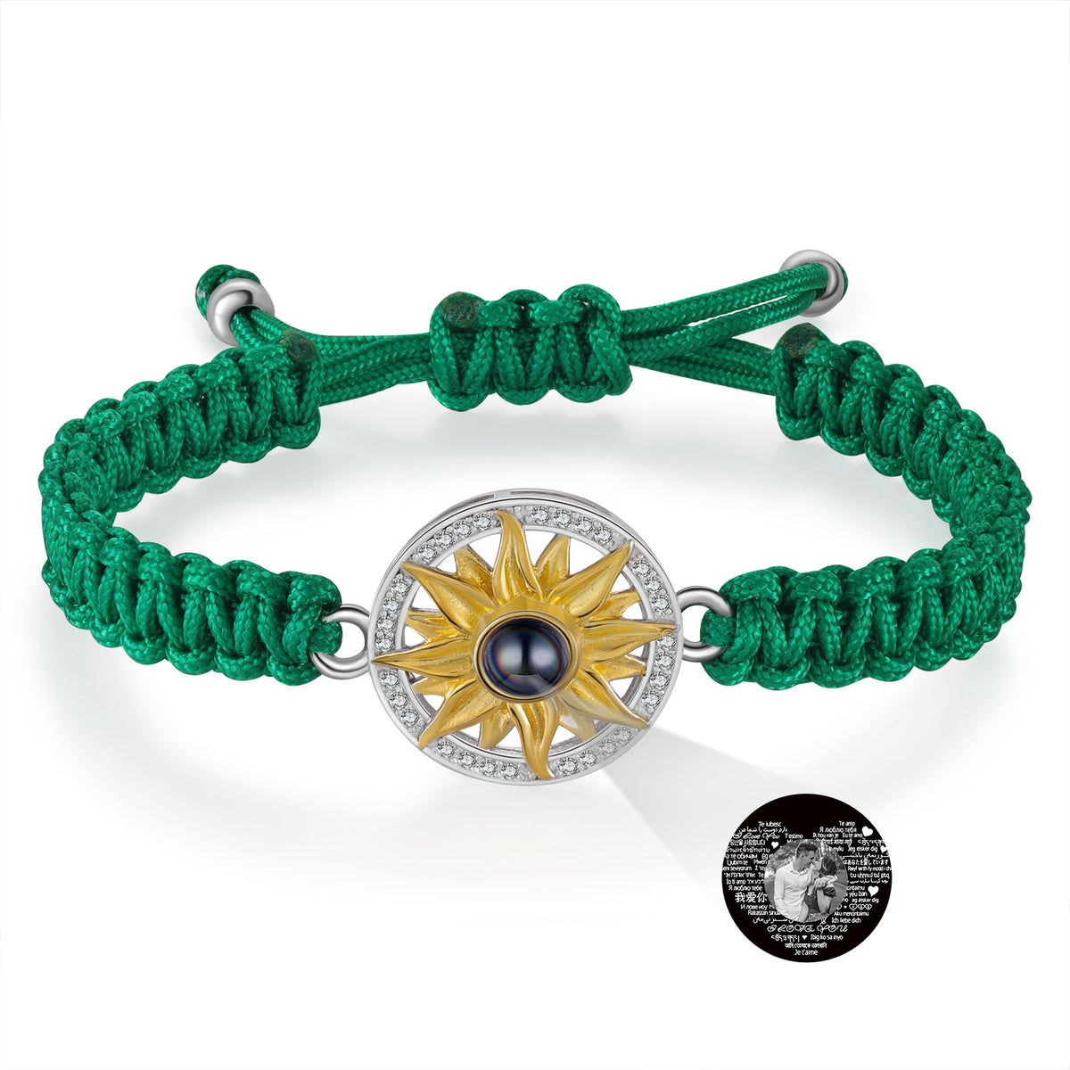 Sunflower Photo Projection Braided Bracelet