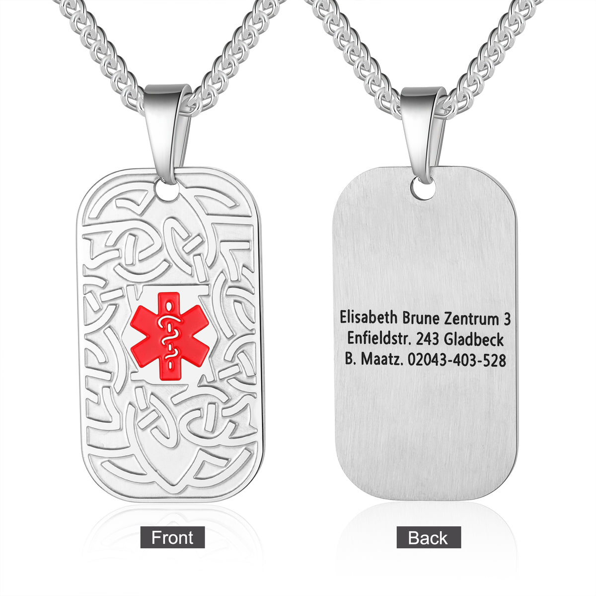 Personalized Medical ID Dog Tag Necklace
