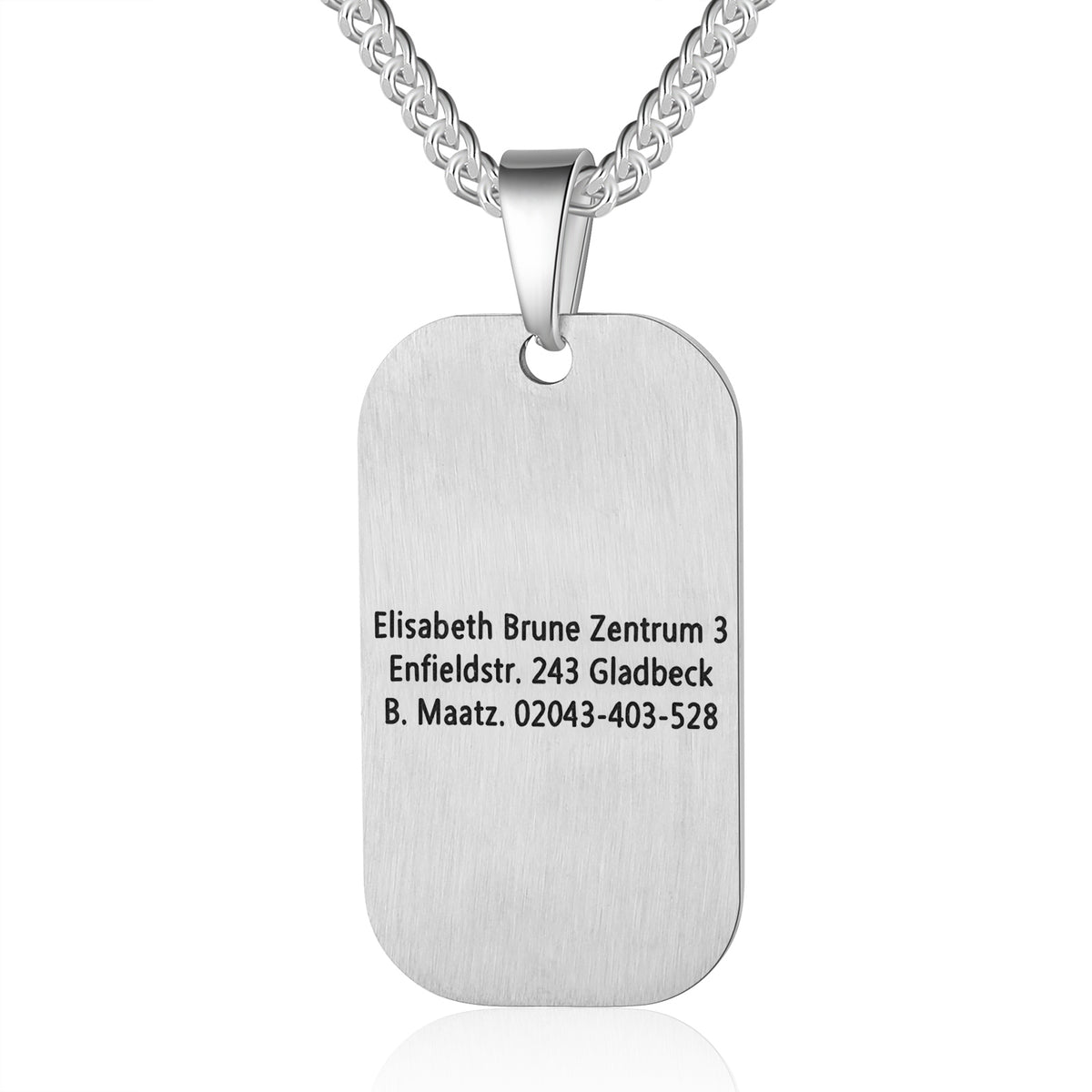 Personalized Medical ID Dog Tag Necklace