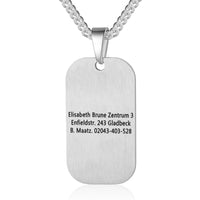 Personalized Medical ID Dog Tag Necklace