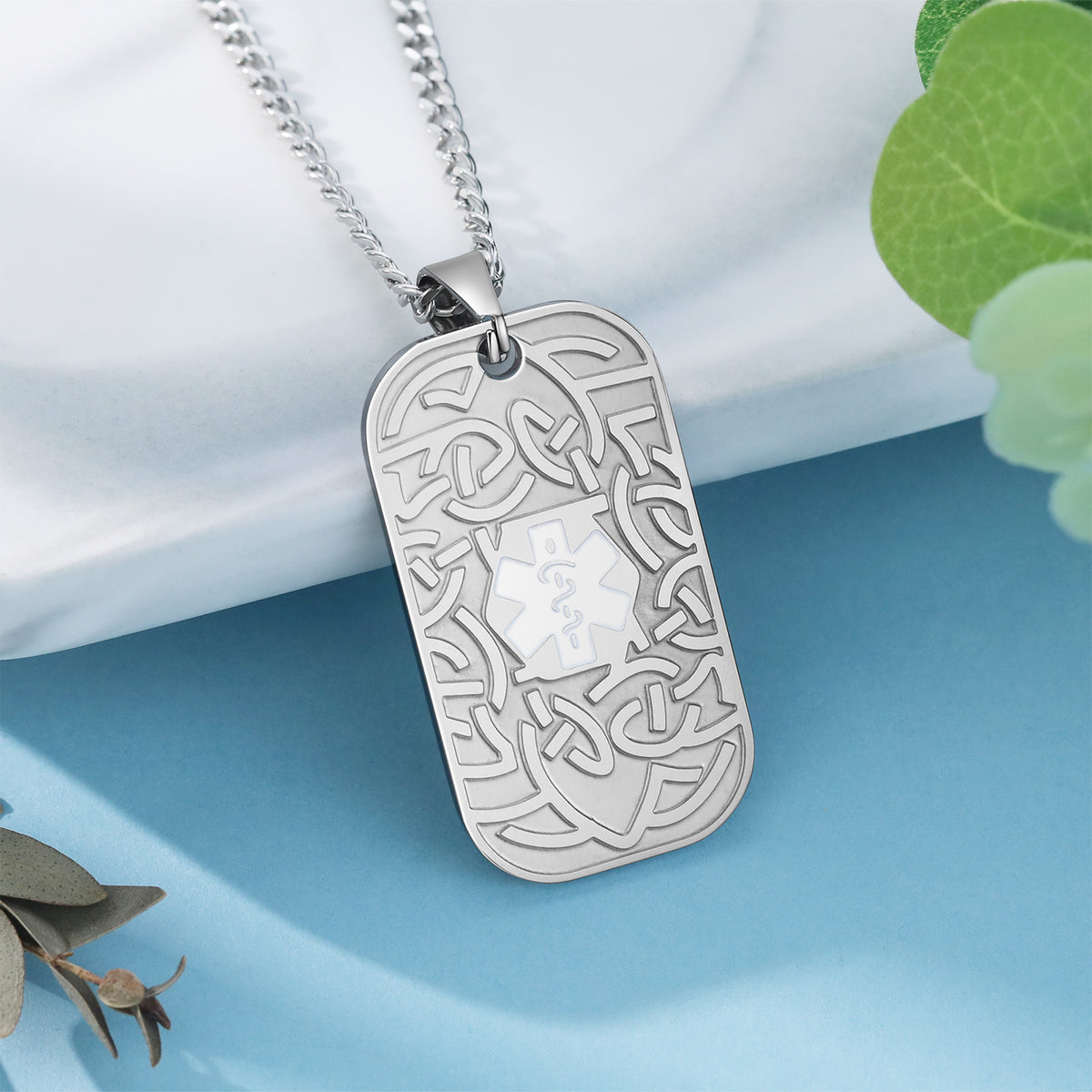 Personalized Medical ID Dog Tag Necklace