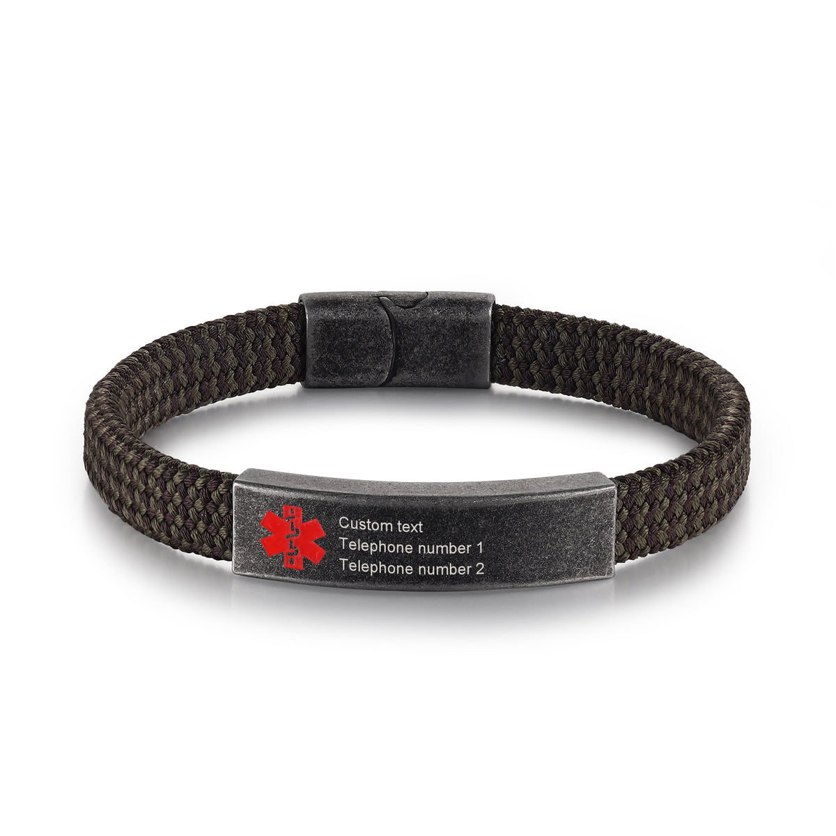 Men's Braided Medical ID Bracelet