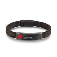 Men's Braided Medical ID Bracelet